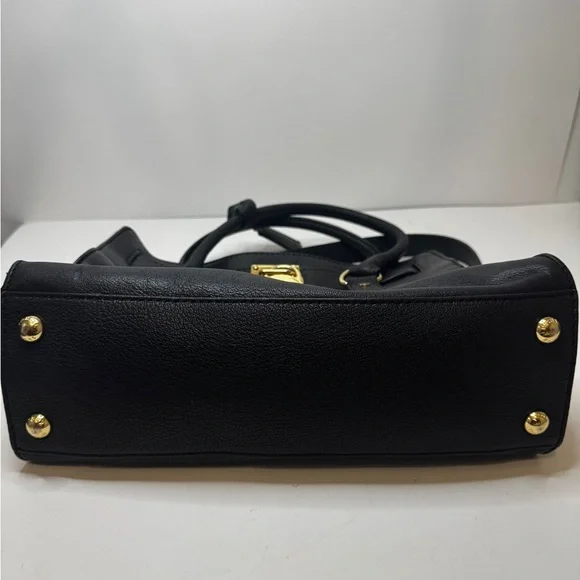 Michael Kors Hamilton Medium Saffiano Leather Handbag w Gold Rock Black - Picture 4 of 11